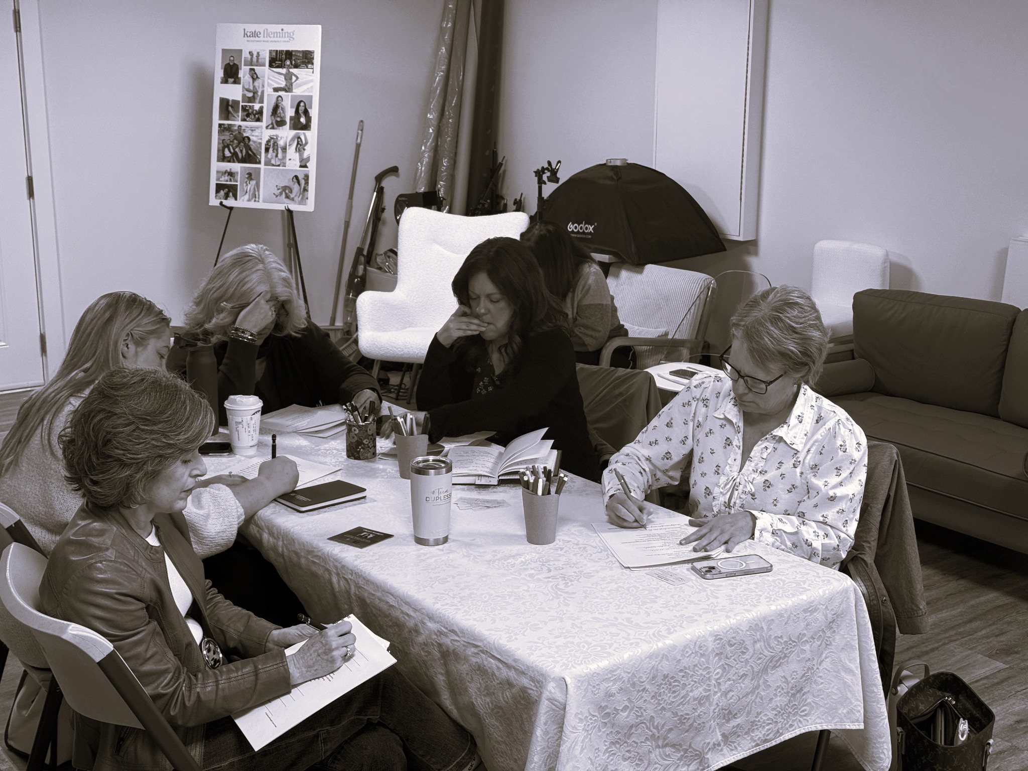 Participants reflect and write during a Braverick learning experience